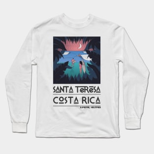 Santa Teresa, Costa Rica Retro Travel Long Sleeve T-Shirt